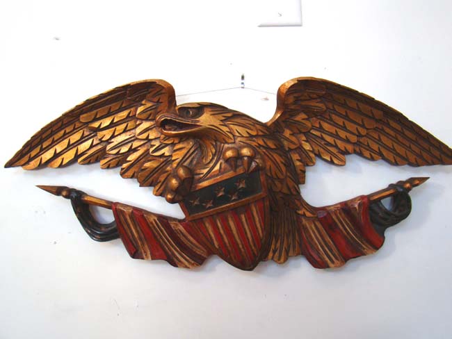 A "Newport" style carved American Eagle sold by the Richard Orr Ship Studio, Mystic, CT.,circa 1960